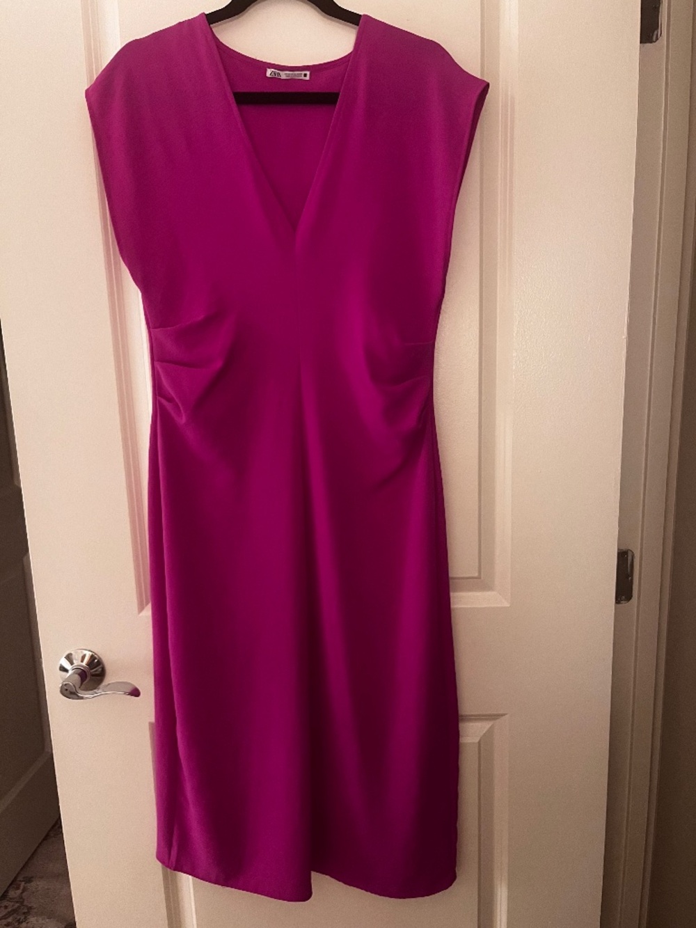 Zara V Neck Silk Dress